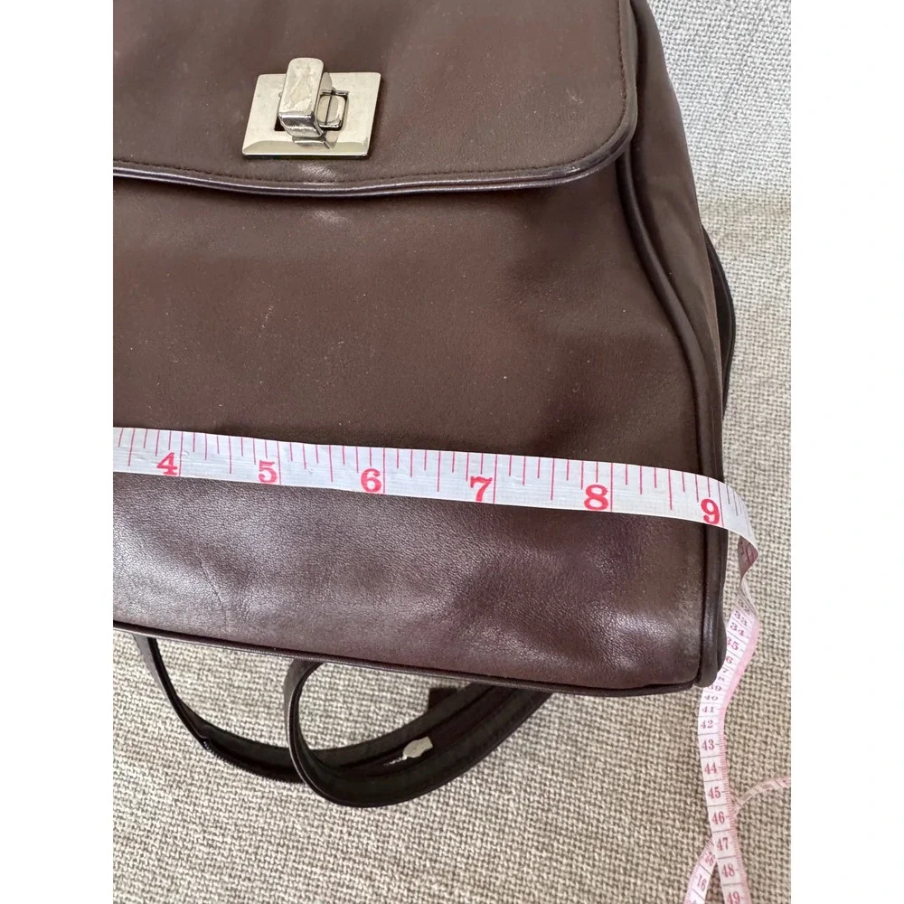 Vintage Charter Club Brown Sling Backpack Purse Turn Lock Y2K